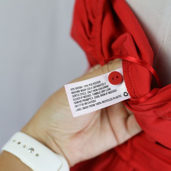 Prologue Red Sleeveless V-Neck Belted Wide Leg Jumpsuit Size XS women's - Picture 7 of 7